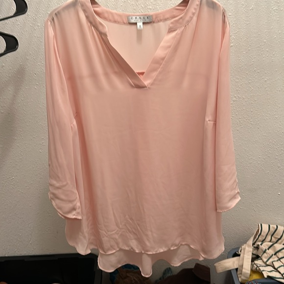 Long-sleeve sheet pink top by Chaus New York, women’s size 1X - Picture 2 of 5